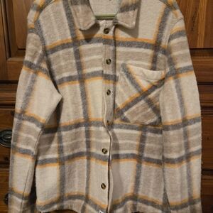 Plaid Button-Up Timberland OverJacket Mens L